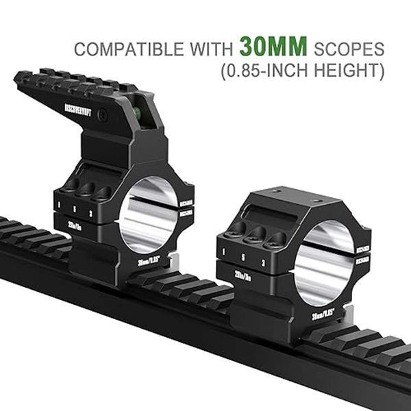 Кільця Discovery Optics 7075 Heavy Duty 30 мм Low на Picatinny, ВН 6.5 мм, з рівнем Z7.2.23.038 фото