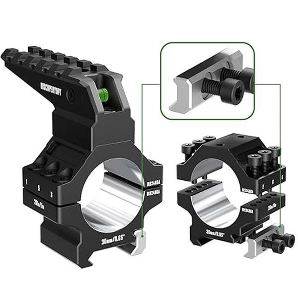 Кільця Discovery Optics 7075 Heavy Duty 30 мм Low на Picatinny, ВН 6.5 мм, з рівнем Z7.2.23.038 фото
