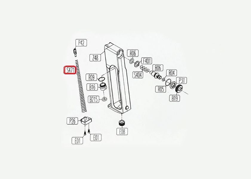 Пружина подачи шариков магазина KWC KM-44, SAS Makarov, SAS Makarov SE, Gletcher PM 1856534463 фото