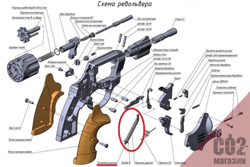 Толкатель рычага на револьверы Safari РФ, Safari РФ (М), Alfa, Snipe 967443854 фото