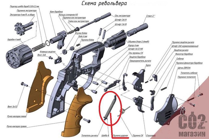 Пружина ударная на револьверы Safari РФ, Safari РФ (М), Alfa, Snipe 967499247 фото